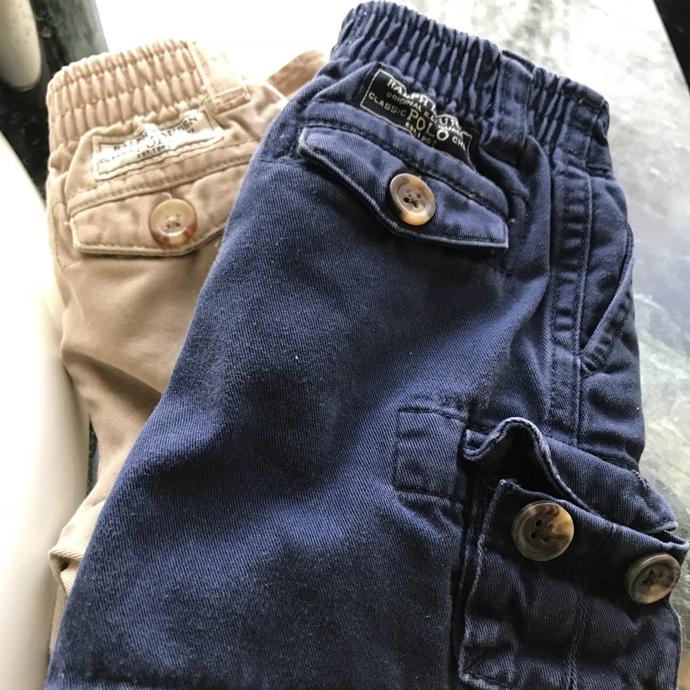 Two pair of Ralph Lauren Cargo Shorts, 9 months
